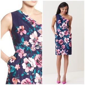 Eliza J Ruched One Shoulder Dress